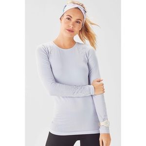 Fabletics Elise Seamless L/S Top - Bay Light Blue